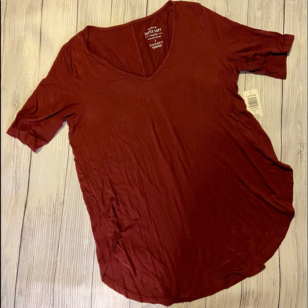 NWT Torrid Wine Super Soft Knit Tunic Size 1 (14/16)